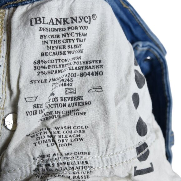 Blank NYC Denim Shorts Wedgie Short Size 27 Stretch Distressed Light Blue - Picture 6 of 9